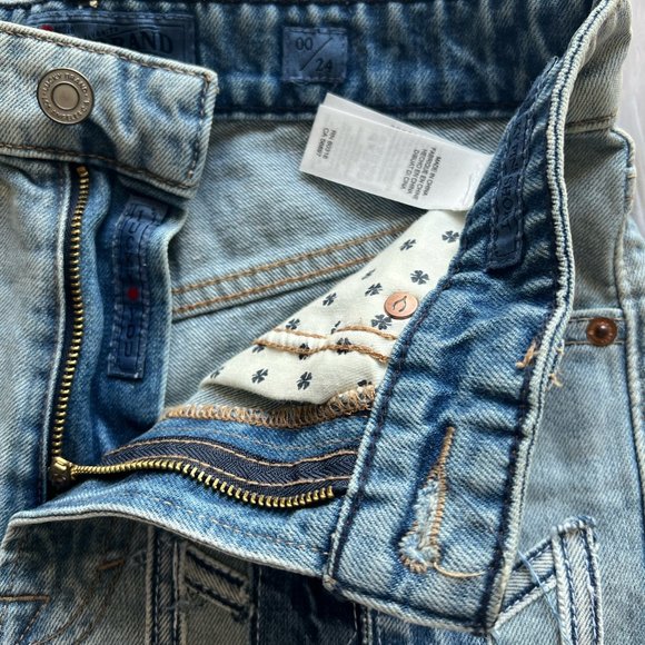 ☀️Summer SALE🌞Lucky Brand Women's Blue High Rise Lucky Pins Jean Short In Motif - Picture 3 of 6